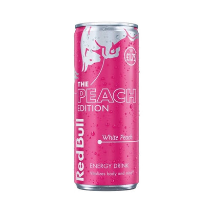 Red Bull The Peach Edition White Peach Energy Drink Cans 250ml - Pack of 12