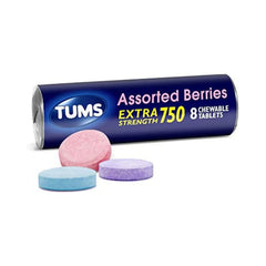 TUMS Extra Strength Assorted Berries Antacid Chewable Tablets 8's
