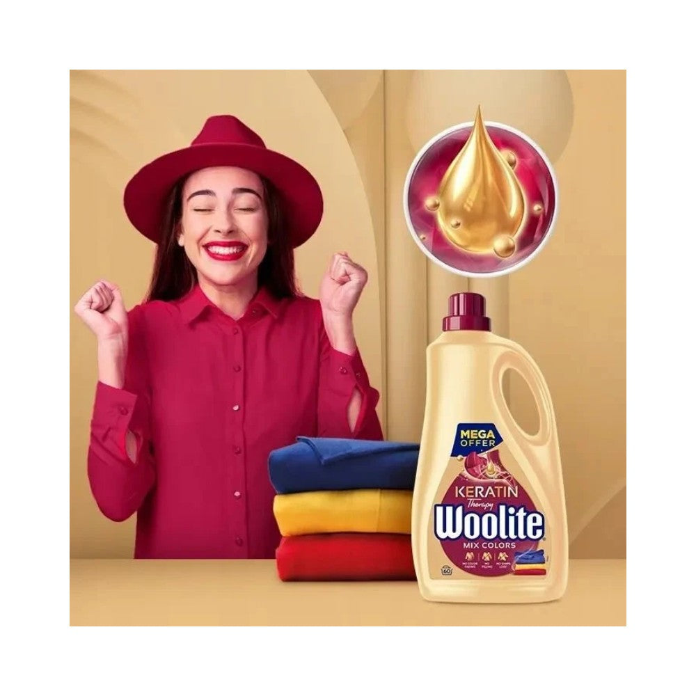 Woolite Keratin Therapy Mix Colors Laundry Detergent 3.6L - 60 Washes