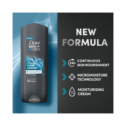 Dove Men+Care Clean Comfort Body & Face Wash 250ml