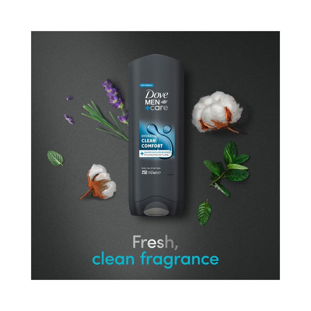 Dove Men+Care Clean Comfort Body & Face Wash 250ml