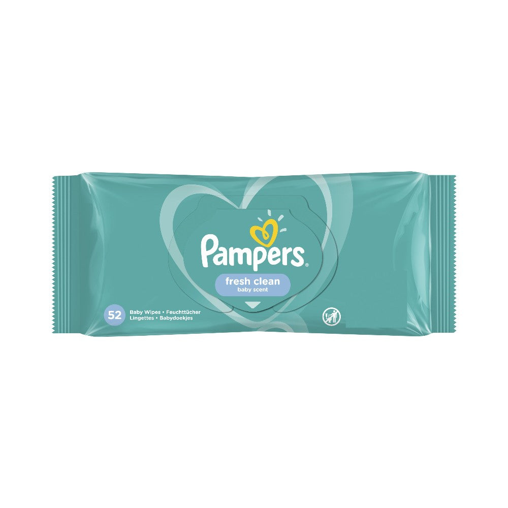 Pampers Fresh Clean Baby Scent Wipes 52's