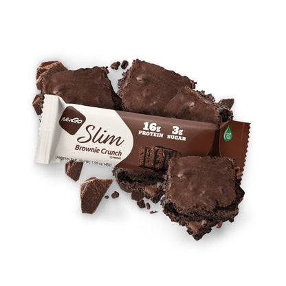 NuGo Slim Dark Chocolate Brownie Crunch Protein Bar 1.59oz (45g) - 12 Bars