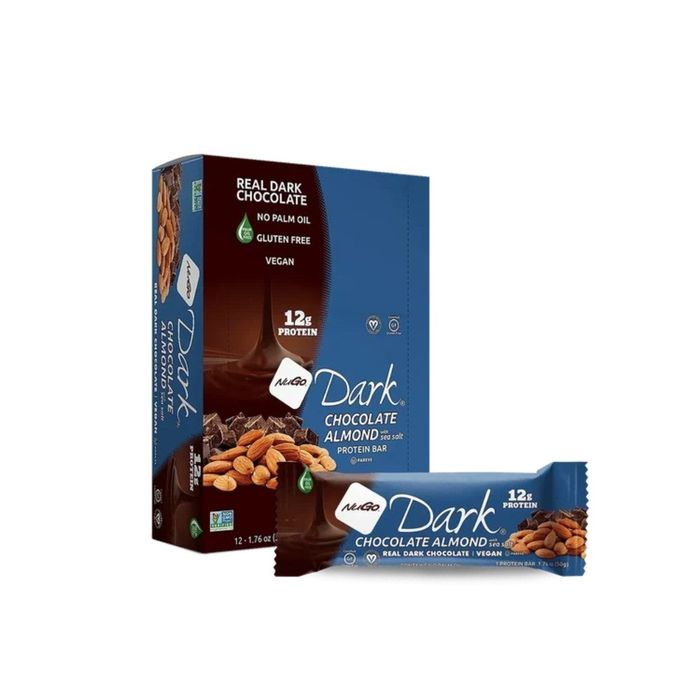 NuGo Dark Chocolate Almond Protein Bar 1.76oz (50g) - 12 Bars