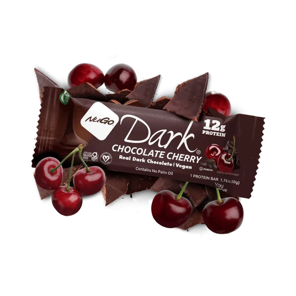 NuGo Dark Chocolate Cherry Protein Bar 1.76oz (50g) - 12 Bars