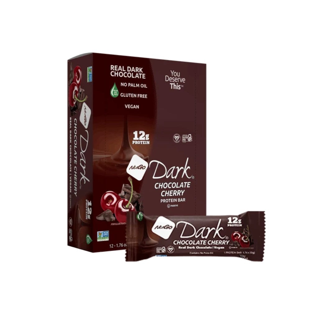 NuGo Dark Chocolate Cherry Protein Bar 1.76oz (50g) - 12 Bars