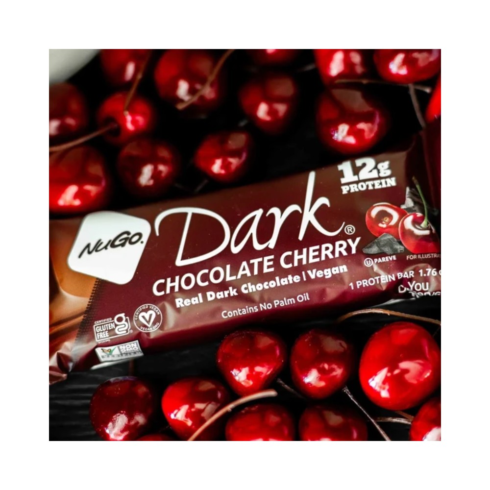 NuGo Dark Chocolate Cherry Protein Bar 1.76oz (50g) - 12 Bars
