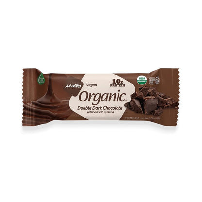 NuGo Organic Double Dark Chocolate with Seal Salt Protein Bar 1.76oz (50g) - 12 Bars