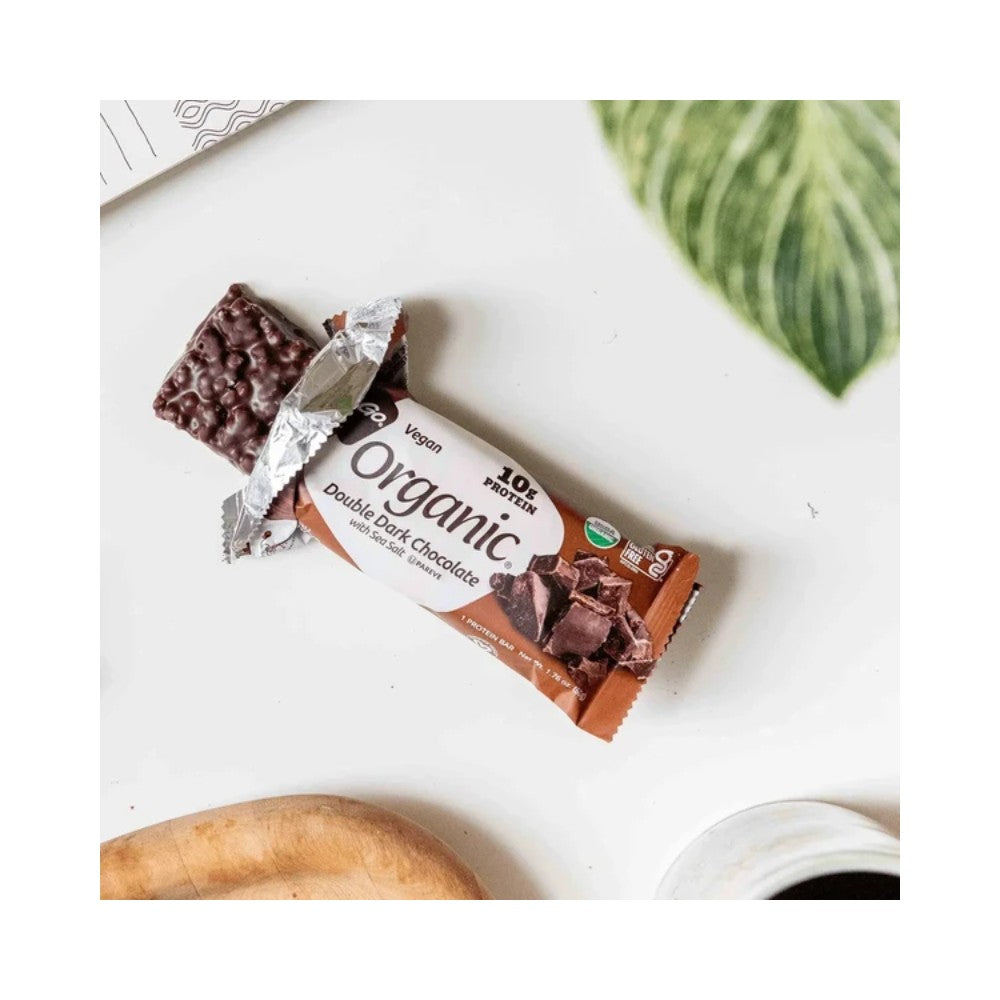 NuGo Organic Double Dark Chocolate with Seal Salt Protein Bar 1.76oz (50g) - 12 Bars