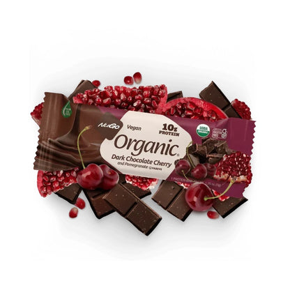 NuGo Organic Dark Chocolate Cherry & Pomegranate Protein Bar 1.76oz (50g) - 12 Bars