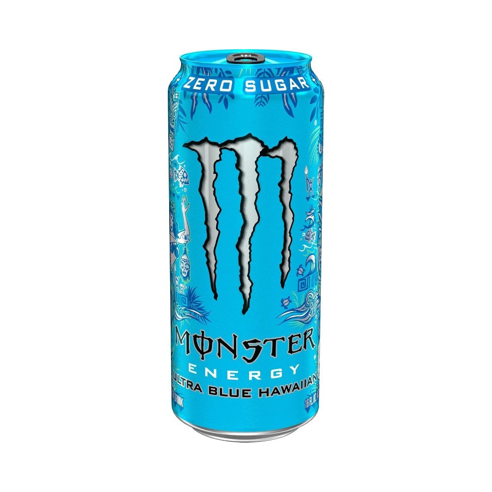 Monster Ultra Blue Hawaiia Zero Sugar Energy Drink Can 16oz (473ml) - Pack of 12