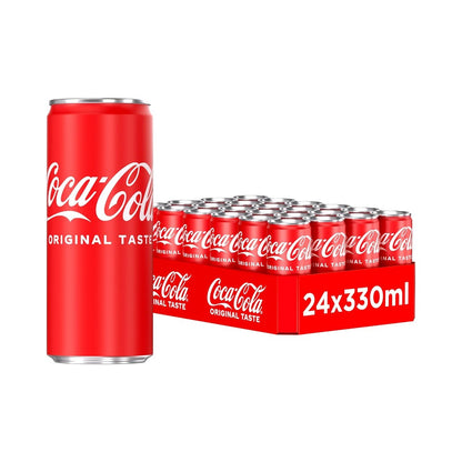 Coca Cola Original Soft Drink Slim Cans 330ml – Pack of 24
