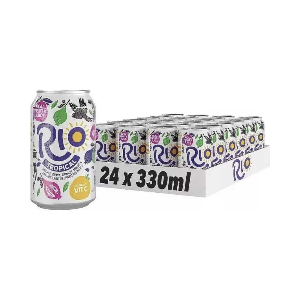 Rio Tropical Fruit Juice Drink Cans 330ml - Pack of 24