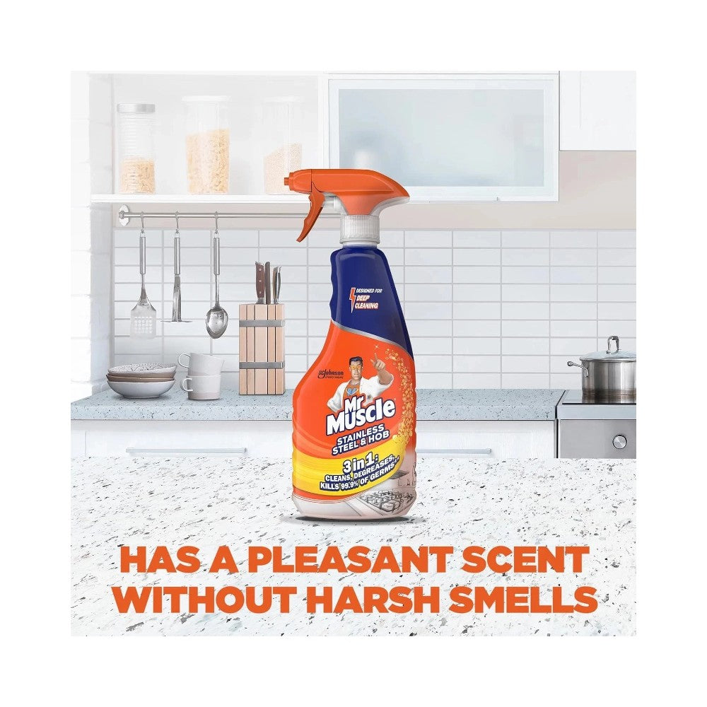 Mr Muscle Stainless Steel & Hob 3 in 1 Cleaner Spray 530ml