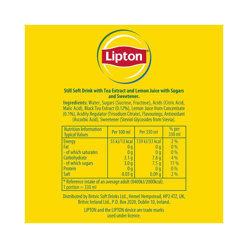 Lipton Lemon Ice Tea Bottles 1.25L - Pack of 6