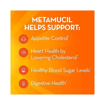 Metamucil Psyllium 4 in 1 Fiber Supplement Powder Orange Flavour 30.4oz (861g)