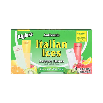 Wyler’s Italian Ices Assorted Flavours Freeze & Serve Bars 10's