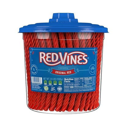 Red Vines Twists Original Red Licorice Soft and Chewy Candy Jar 3.5lb (1.58kg)