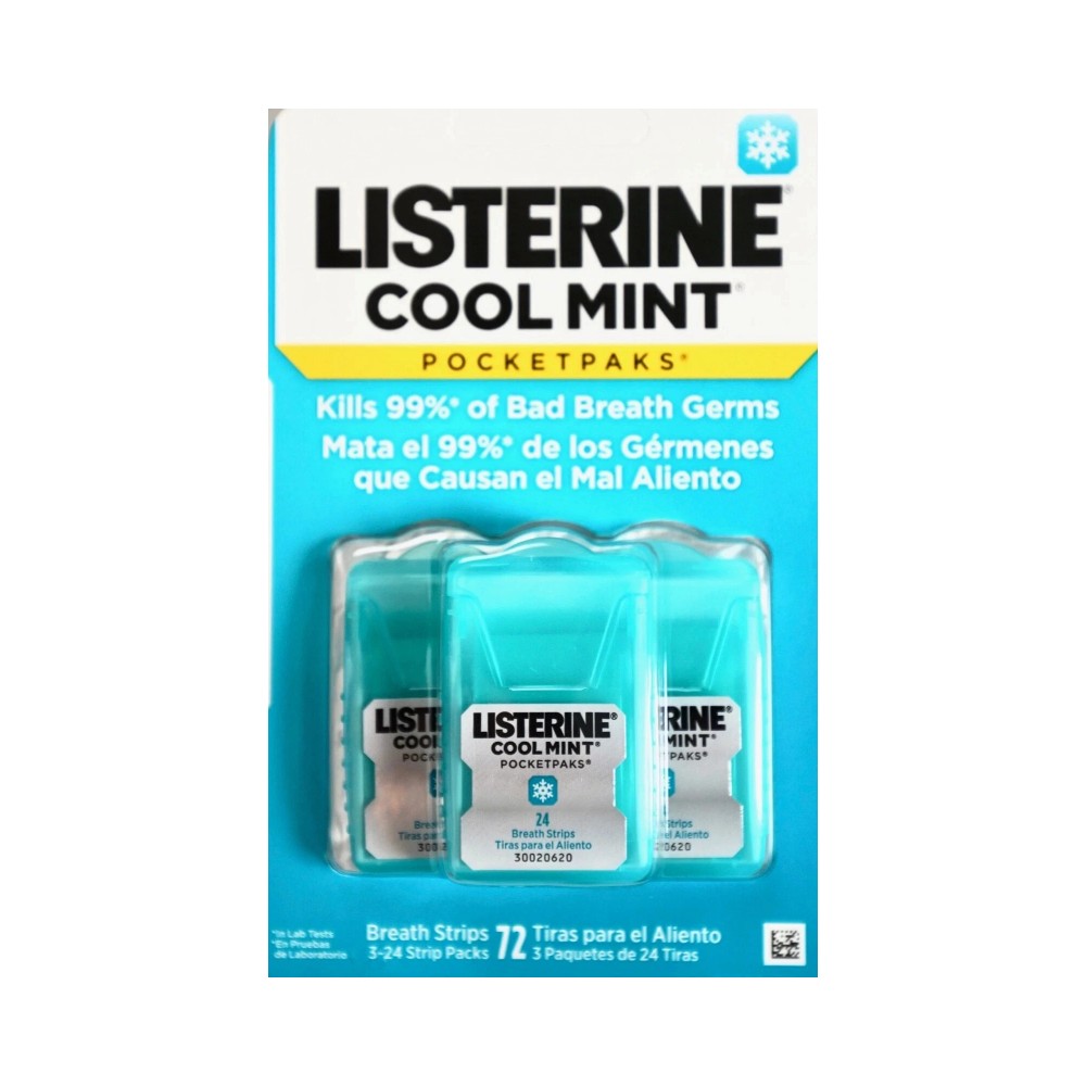 Listerine Cool Mint Pocketpaks 72 Breath Strips