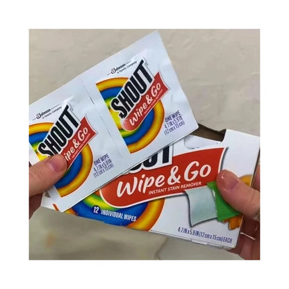 Shout Wipe & Go Instant Stain Remover Wipes 12ct