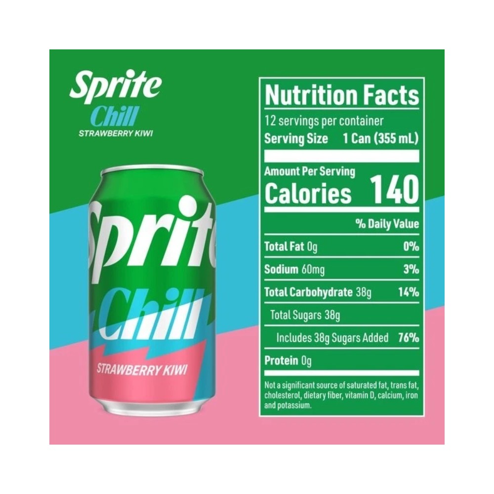 Sprite Chill Strawberry Kiwi Soft Drink Cans 12oz (355ml)