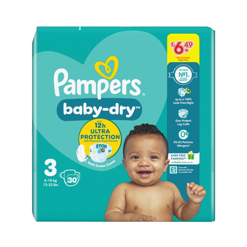 Pampers Baby Dry Nappies Size 3 - 30 Nappies