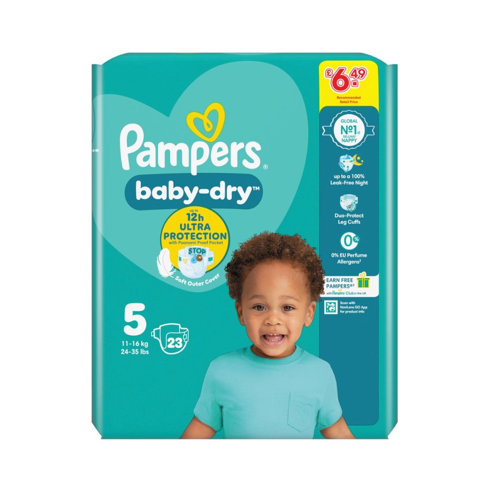 Pampers Baby Dry Nappies Size 5 - 23 Nappies