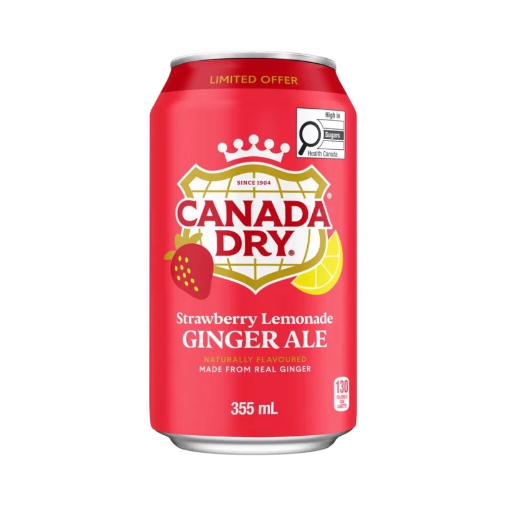 Canada Dry Strawberry & Lemonade Ginger Ale Juice Drink Can 355ml