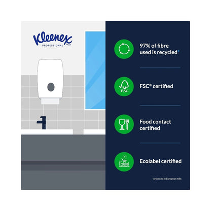 Kleenex White Universal Folded Paper Hand Towels 186's - Pack of 15