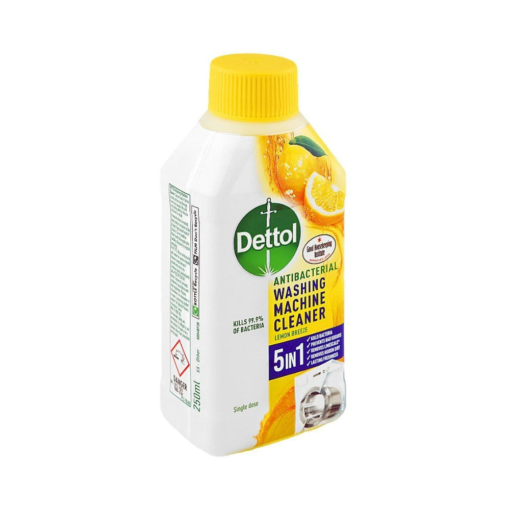Dettol Antibac 5 in 1 Washing Machine Cleaner Lemon Breeze 250ml - Pack of 6
