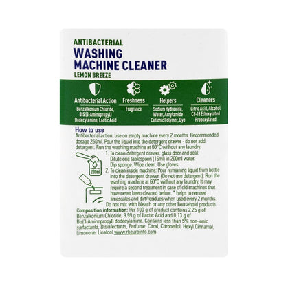 Dettol Antibac 5 in 1 Washing Machine Cleaner Lemon Breeze 250ml - Pack of 6