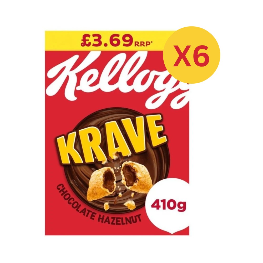 Kellogg's Krave Chocolate Hazelnut 410g - X6 Boxes