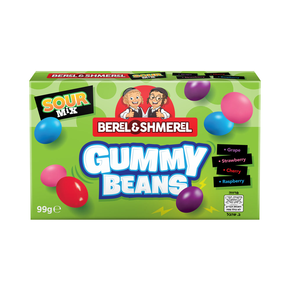 Berel & Shmerel Sour Mix Gummy Beans Candy 99g - Chinese Import